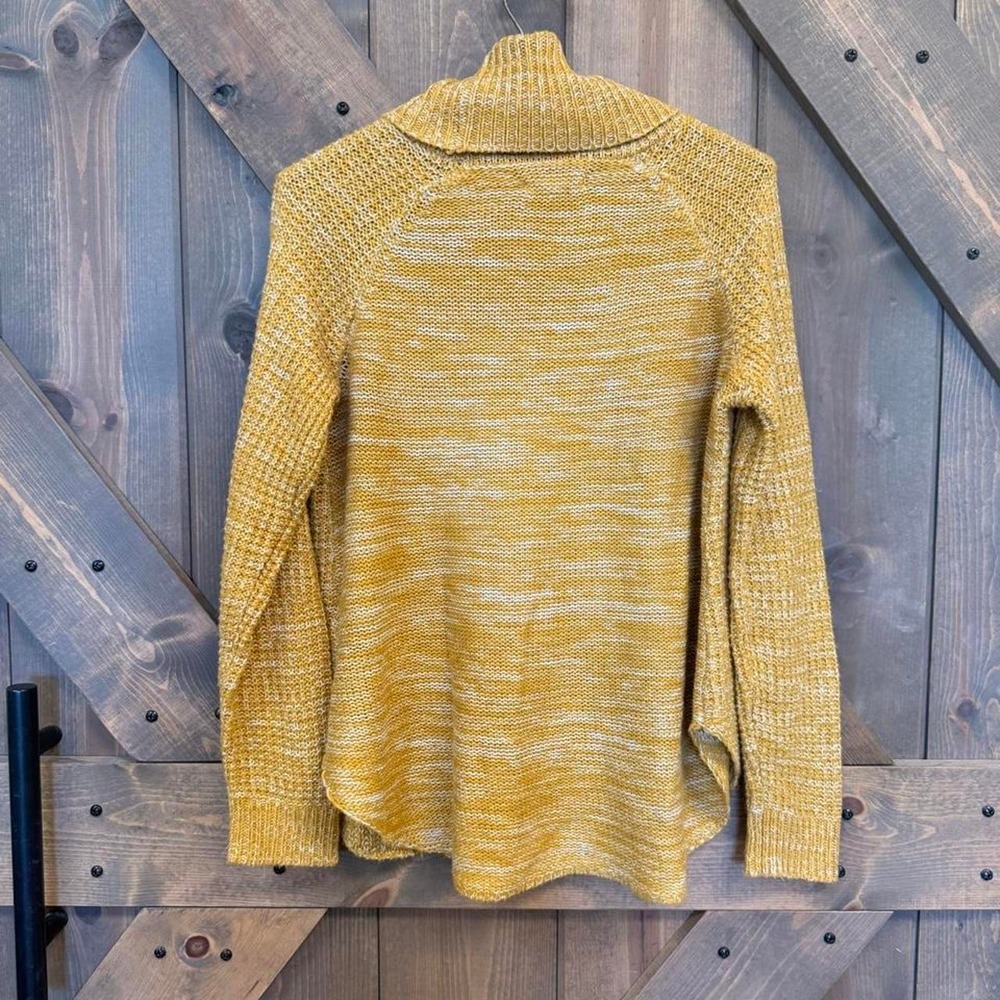 It's Our Time Cowl Neck Sweater Women Small Yellow Excellent Marled Knit Boho - Picture 2 of 4